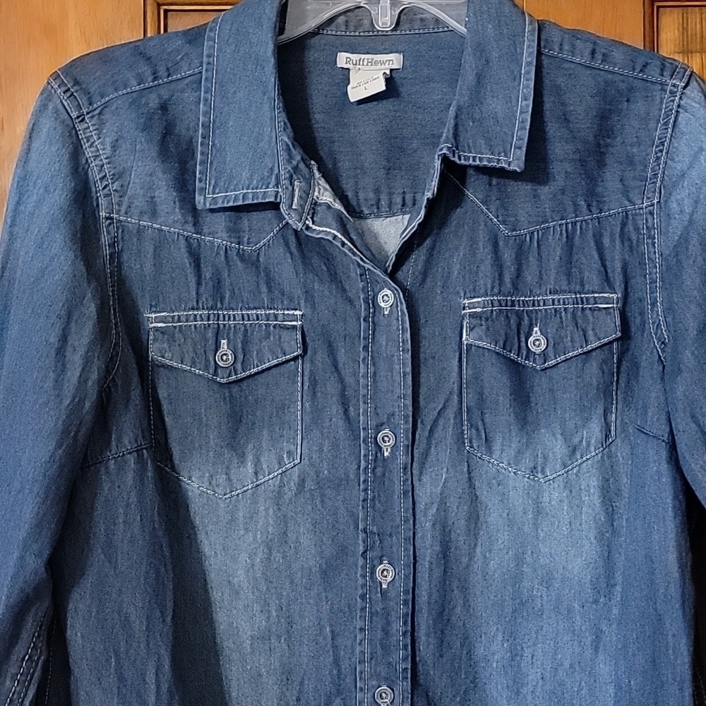 Ruff Hewn Classic Blue Denim Shirt(Runs Small) - Picture 3 of 5